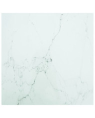 Dessus de table blanc 70x70 cm 6 mm verre trempé design marbre | Mobilier & Déco