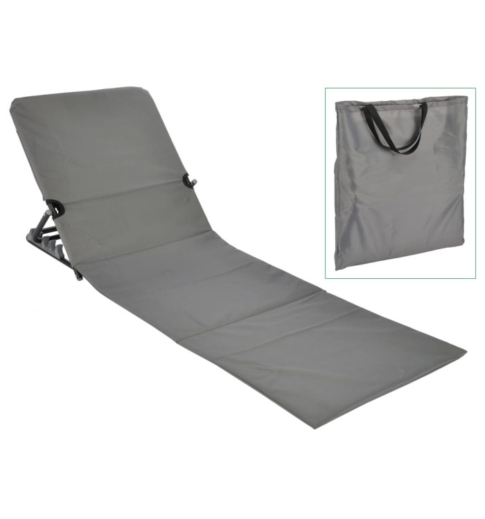 HI Chaise tapis de plage pliable PVC Gris | Mobilier & Déco