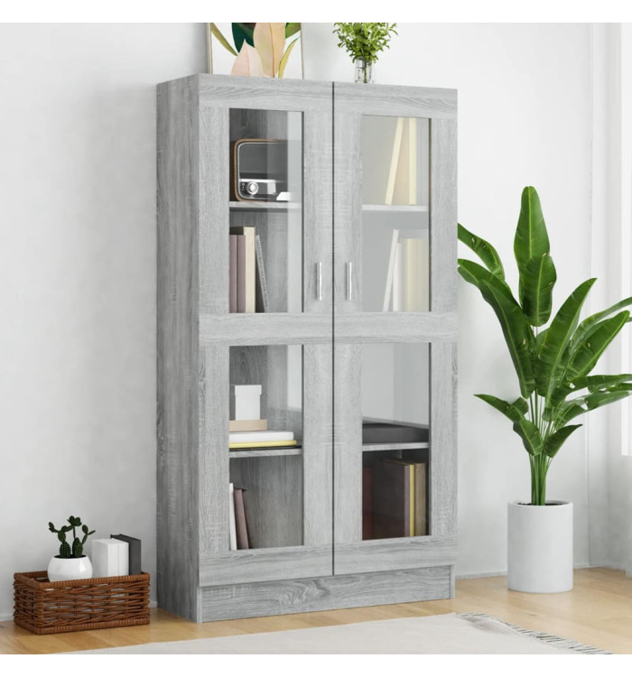 Armoire à vitrine Sonoma gris 82,5x30,5x150cm Bois d'ingénierie | Mobilier & Déco