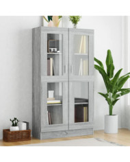 Armoire à vitrine Sonoma gris 82,5x30,5x150cm Bois d'ingénierie | Mobilier & Déco