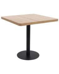 Table de bistro marron clair 80x80 cm MDF | Mobilier & Déco