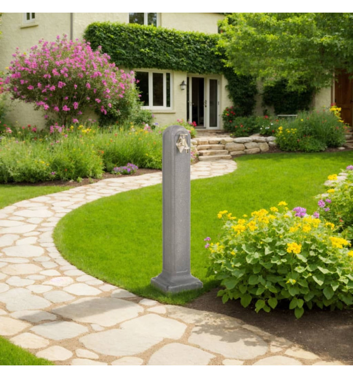 Réservoir de jardin avec robinet Gris clair Aspect de pierre | Mobilier & Déco