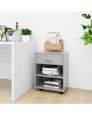 Armoire à roulettes Gris béton 46x36x59 cm Bois d’ingénierie | Mobilier & Déco