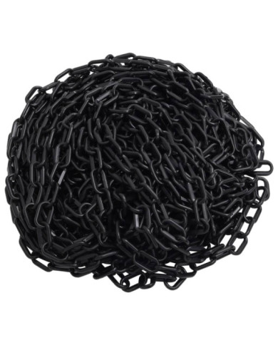 Chaîne d'avertissement Noir 30 m Ø6 mm Plastique | Mobilier & Déco
