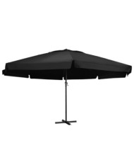 Parasol de jardin avec mât en aluminium 500 cm noir | Mobilier & Déco