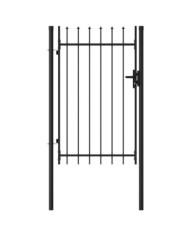 Portillon simple porte avec dessus à pointe Acier 1x1,5 m Noir | Mobilier & Déco