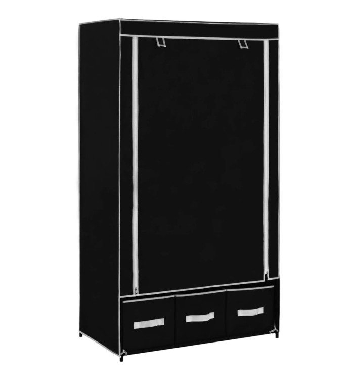 Garde-robe Noir 87 x 49 x 159 cm Tissu | Mobilier & Déco