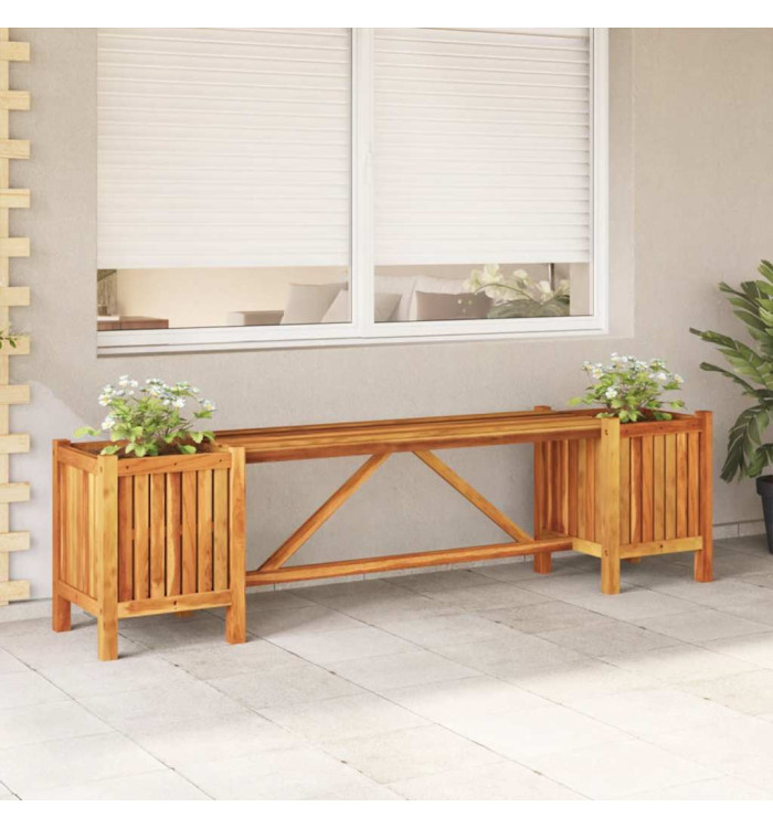 Banc de jardin avec 2 jardinières 150x30x40 cm Bois d'acacia | Mobilier & Déco