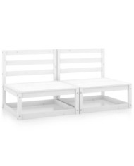 Canapés centraux de jardin 2 pcs blanc bois de pin massif | Mobilier & Déco