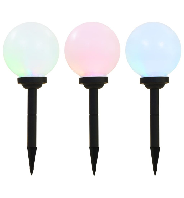 Lampe LED sphérique solaire d'extérieur 3 pcs 20 cm RVB | Mobilier & Déco