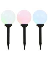 Lampe LED sphérique solaire d'extérieur 3 pcs 20 cm RVB | Mobilier & Déco