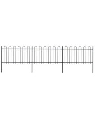 Clôture de jardin avec dessus en cerceau Acier 5,1 x 1 m Noir | Mobilier & Déco