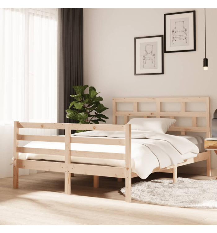 Cadre de lit sans matelas bois massif | Mobilier & Déco