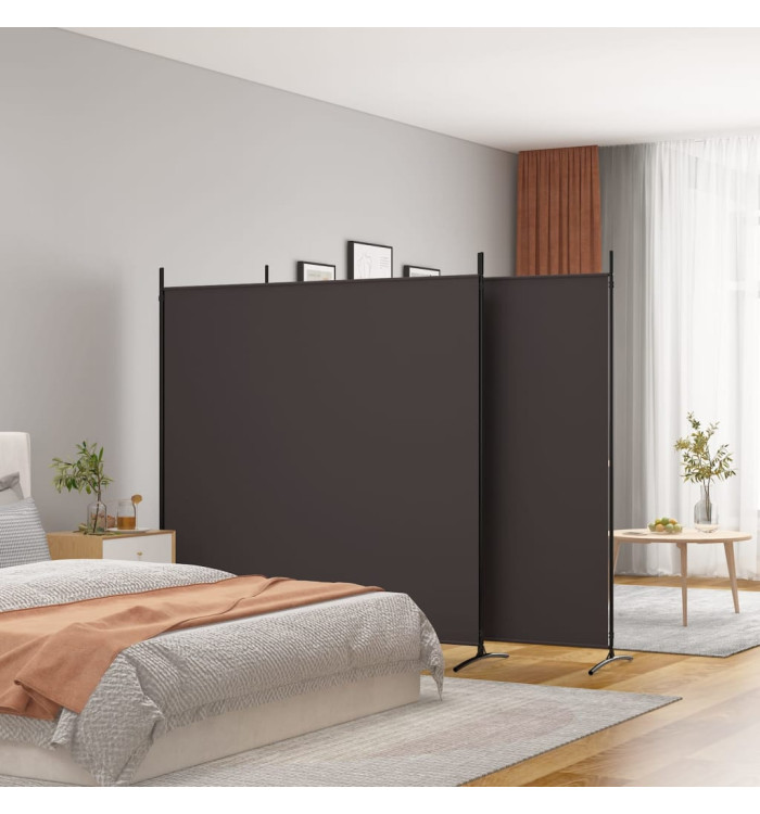 Cloison de séparation 3 panneaux Marron 525x180 cm Tissu | Mobilier & Déco