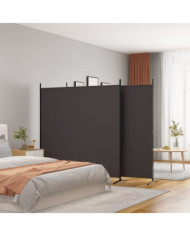 Cloison de séparation 3 panneaux Marron 525x180 cm Tissu | Mobilier & Déco