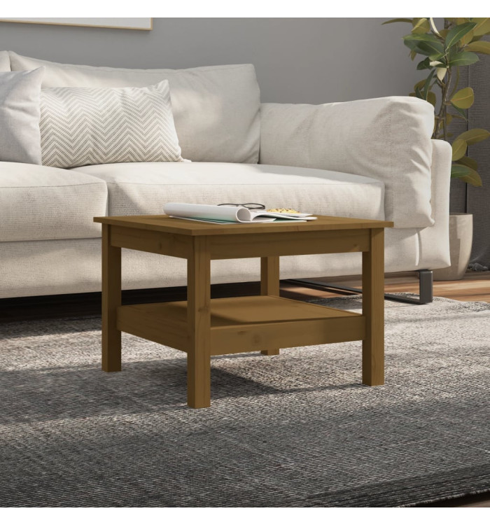 Table basse Marron miel 55x55x40 cm Bois massif de pin | Mobilier & Déco