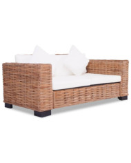 Canapé à 2 places Rotin naturel | Mobilier & Déco