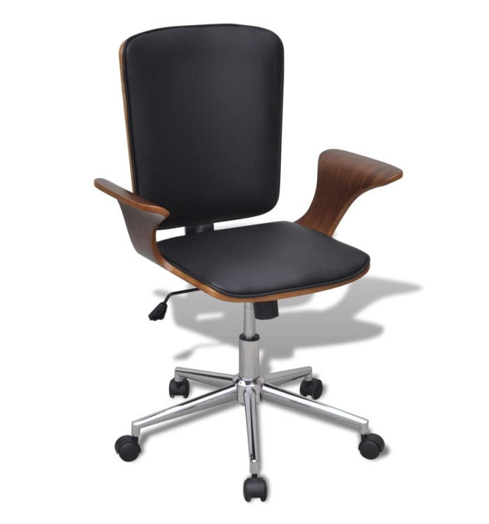 Chaise de bureau Bois courbé avec tapisserie en similicuir | Mobilier & Déco