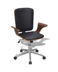 Chaise de bureau Bois courbé avec tapisserie en similicuir | Mobilier & Déco
