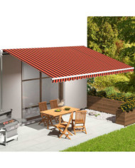 Tissu de remplacement pour auvent Orange et marron 6x3,5 m | Mobilier & Déco