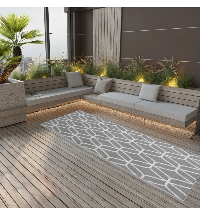 Tapis d'extérieur ARAKIL Gris 80x250 cm PP | Mobilier & Déco
