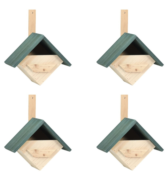 Nichoirs 4 pcs 24x16x30 cm Bois de sapin | Mobilier & Déco