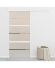Porte coulissante butées souples Verre ESG aluminium 90x205 cm | Mobilier & Déco