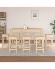 Ensemble de bar 9 pcs Bois de pin massif | Mobilier & Déco