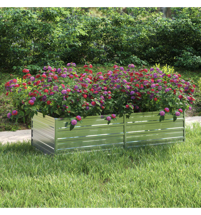 Lit surélevé de jardin 160x80x45 cm Acier galvanisé Argenté | Mobilier & Déco