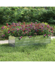 Lit surélevé de jardin 160x80x45 cm Acier galvanisé Argenté | Mobilier & Déco