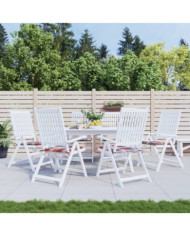 Coussins de chaise de jardin lot de 6 carreaux rouges 40x40x3cm | Mobilier & Déco