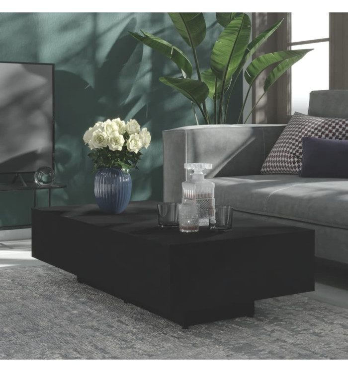 Table basse noir 100x49,5x31 cm bois d'ingénierie | Mobilier & Déco