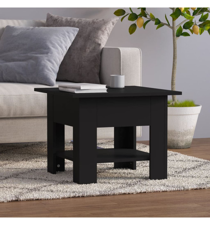 Table basse noir 55x55x42 cm bois d'ingénierie | Mobilier & Déco