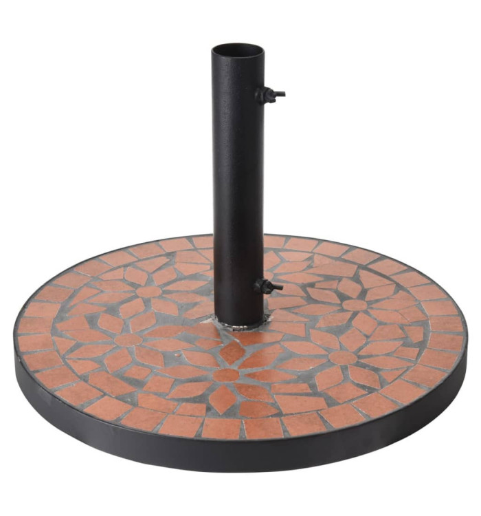 ProGarden Socle de parasol Design Terra Mosaic Noir et orange | Mobilier & Déco