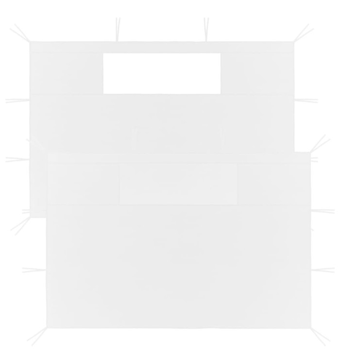 Parois latérales de belvédère fenêtres 2pcs 4x2,1m Blanc 70g/m² | Mobilier & Déco