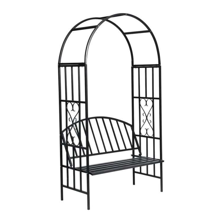 Voûte à roses de jardin avec banc | Mobilier & Déco