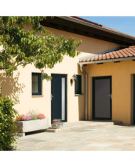 Porte d'entrée anthracite 98x208 cm PVC | Mobilier & Déco