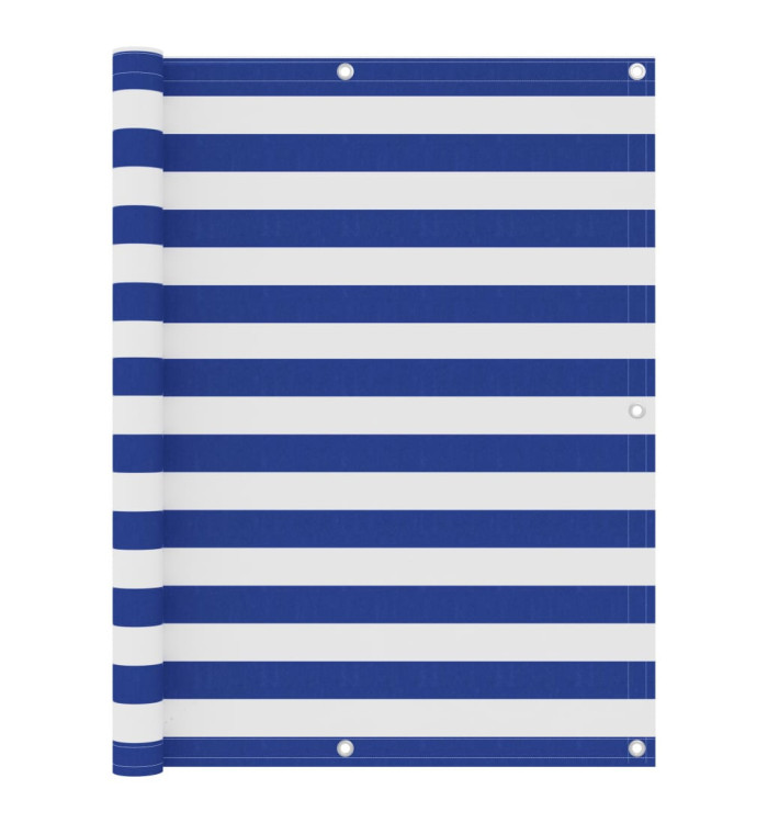 Écran de balcon Blanc et bleu 120x300 cm Tissu Oxford | Mobilier & Déco