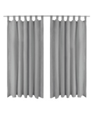 Rideau occultant avec boucles 2 pcs 140 x 175 cm Gris | Mobilier & Déco