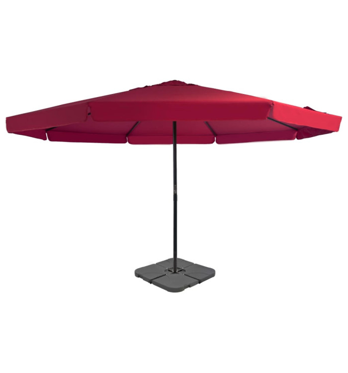 Parasol de jardin avec base portable rouge | Mobilier & Déco