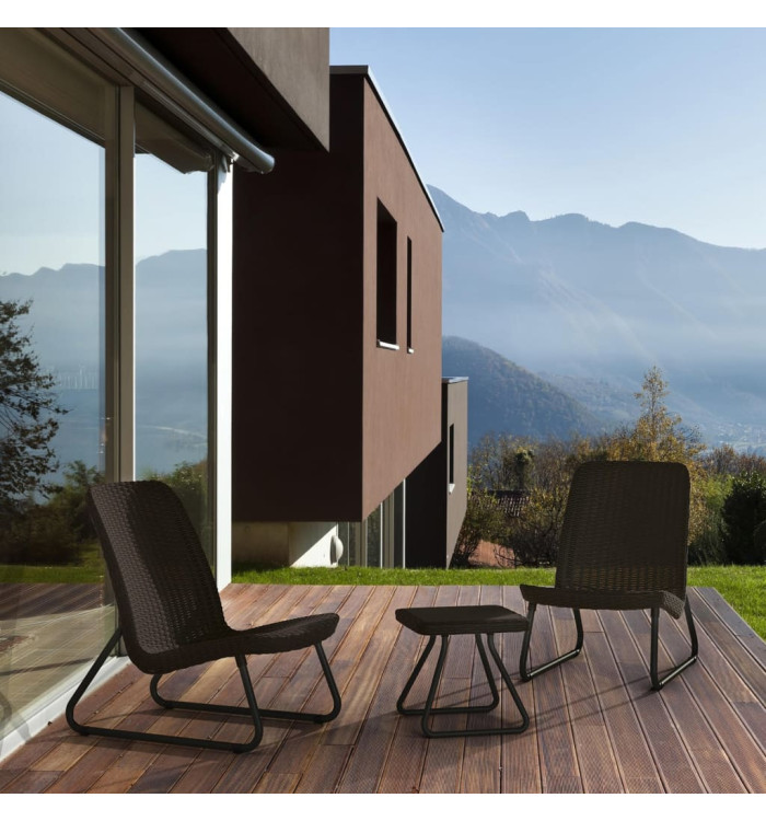 Keter Salon de jardin 3 pcs Rio Cappuccino 218157 | Mobilier & Déco