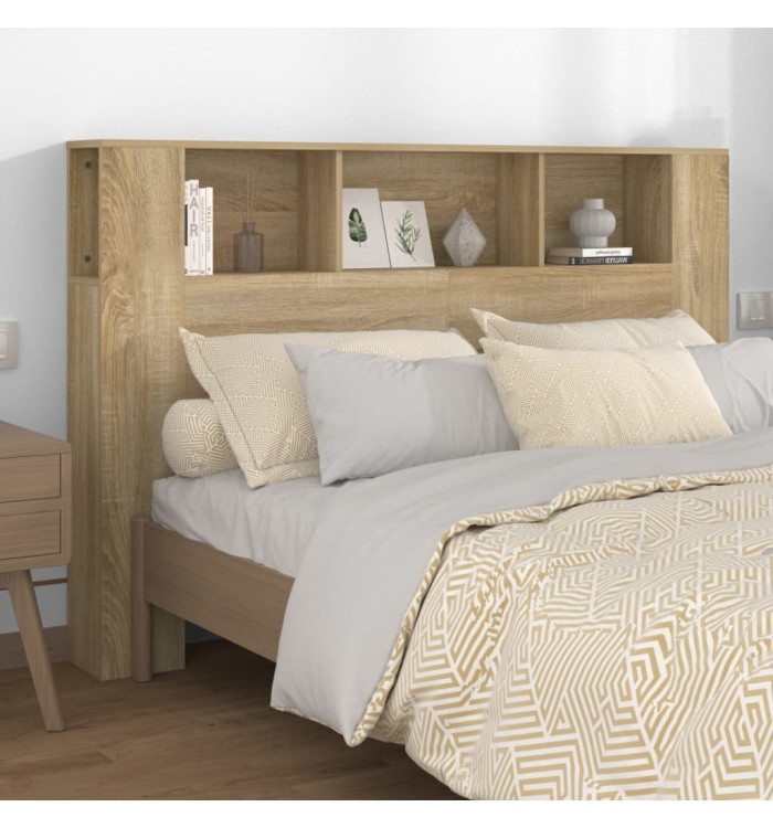 Armoire de tête de lit chêne sonoma 160x18,5x104,5 cm | Mobilier & Déco