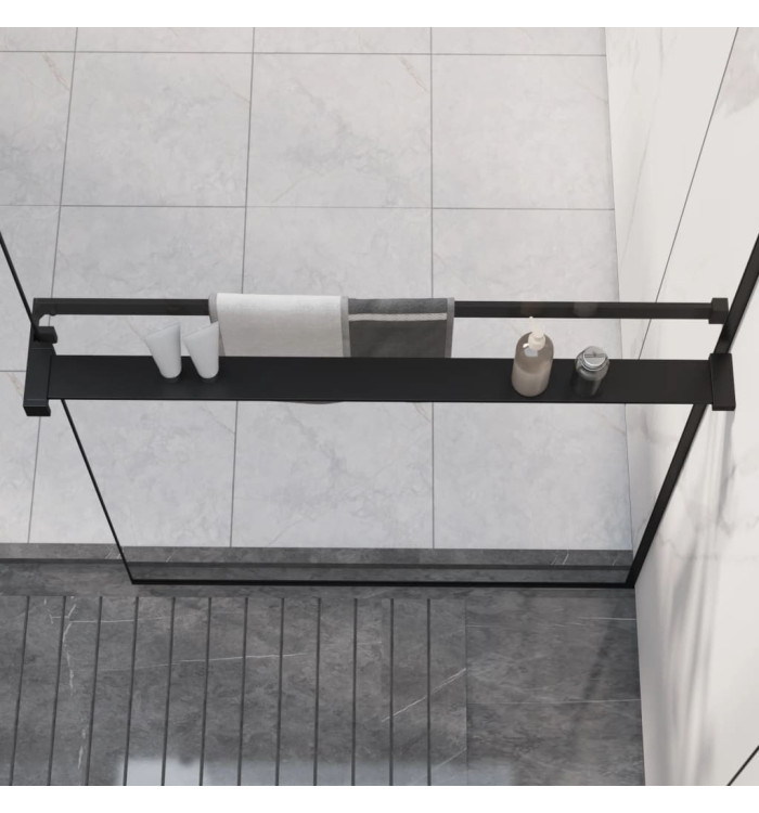 Étagère de douche pour paroi de douche à l'italienne Noir 80 cm | Mobilier & Déco
