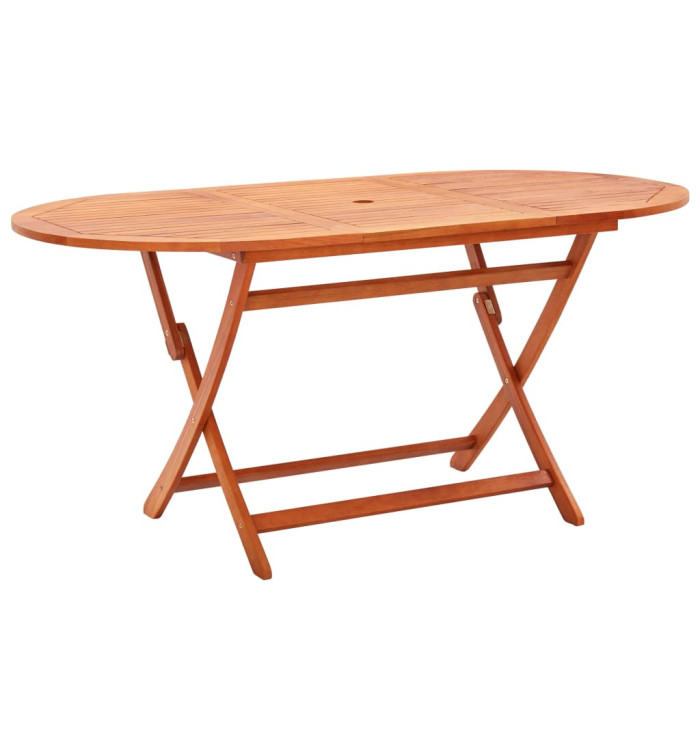 Table de jardin pliable 160x85x74 cm Bois d'eucalyptus solide | Mobilier & Déco