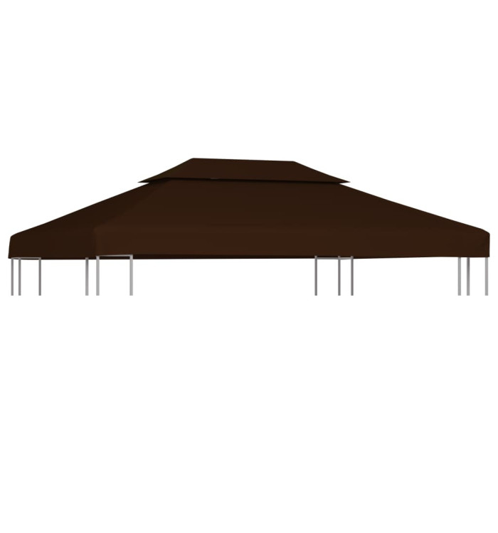 Toile supérieure double de belvédère 310 g/m² 4x3 m Marron | Mobilier & Déco