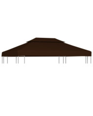 Toile supérieure double de belvédère 310 g/m² 4x3 m Marron | Mobilier & Déco