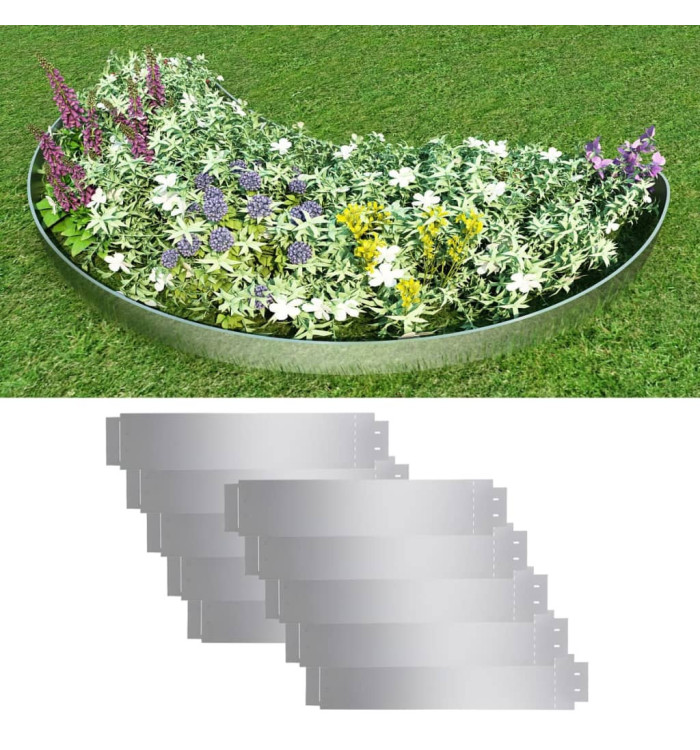 Clôture de pelouse 10 pcs Acier galvanisé 100x20 cm | Mobilier & Déco