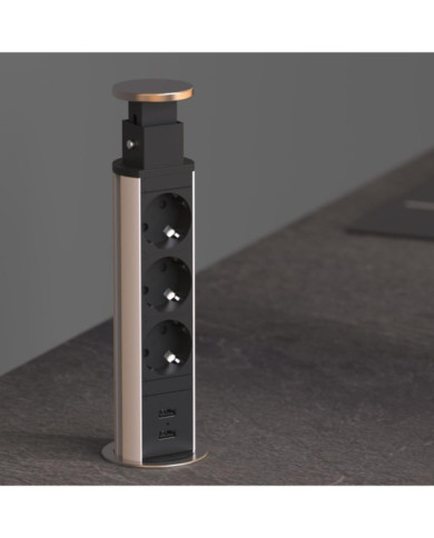 SCHÜTTE Prise intégrée à 3 voies E1 Noir | Mobilier & Déco