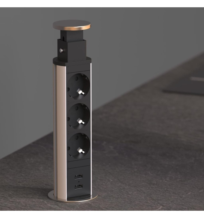 SCHÜTTE Prise intégrée à 3 voies E1 Noir | Mobilier & Déco
