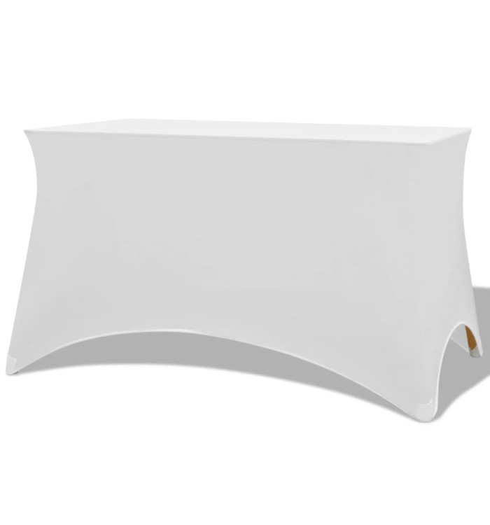 Housses extensibles pour table 2 pièces 120x60,5x74 cm Blanc | Mobilier & Déco